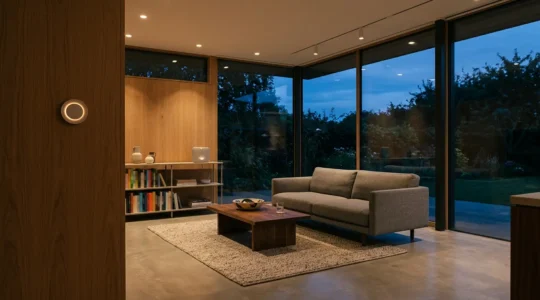 Modern smart home ecosystem controlled by voice assistant technology