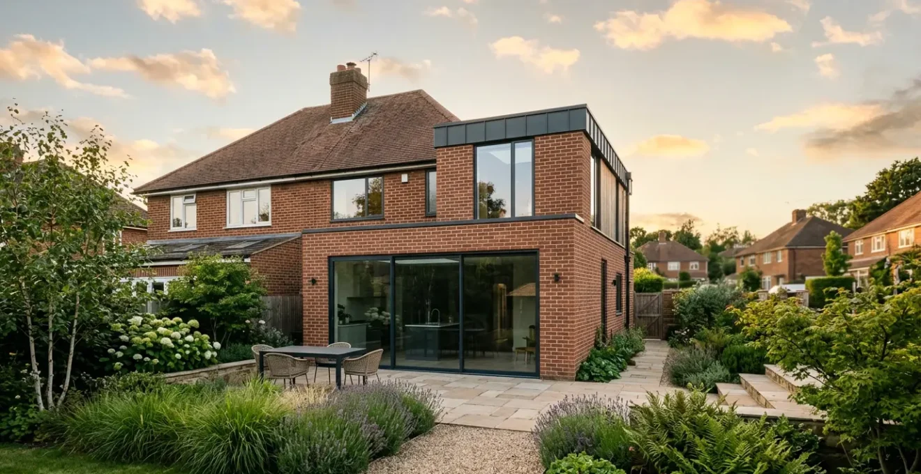 Modern UK semi-detached house with permitted development extension highlighting architectural potential and property value enhancement