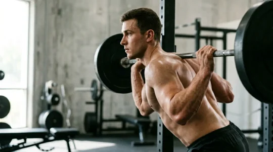 Athletic physique showcasing natural muscle development through science-based training and nutrition