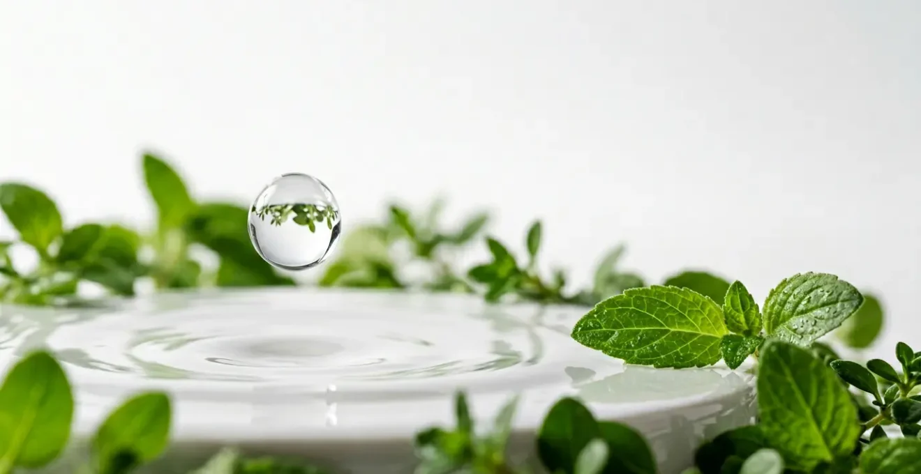 Professional photograph showcasing the transformative effects of niacinamide on oily and textured skin with visible pore refinement