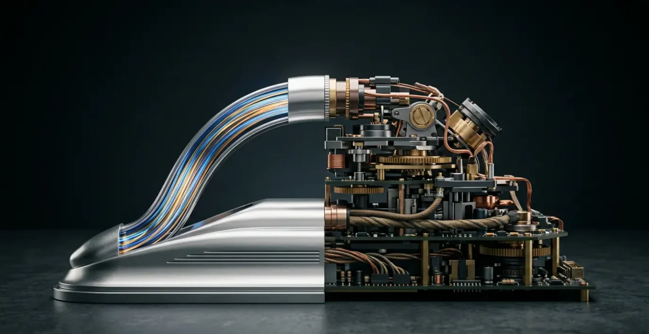 Abstract symbolic comparison between two VPN protocols showcasing speed and security concepts