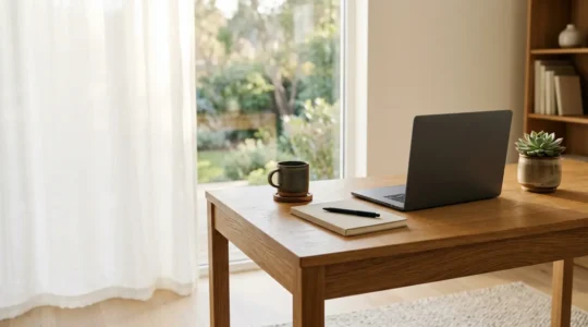 Professional workspace demonstrating personal knowledge management for career advancement