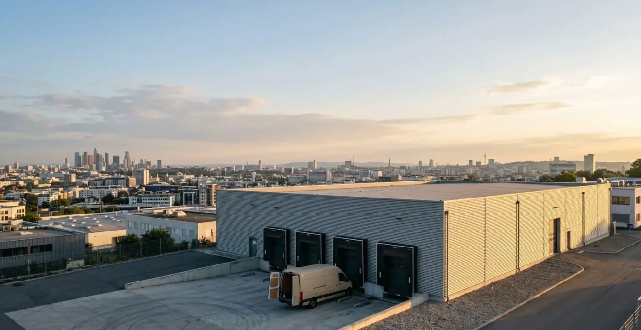 Minimalist representation of urban logistics warehouse proximity to city centers