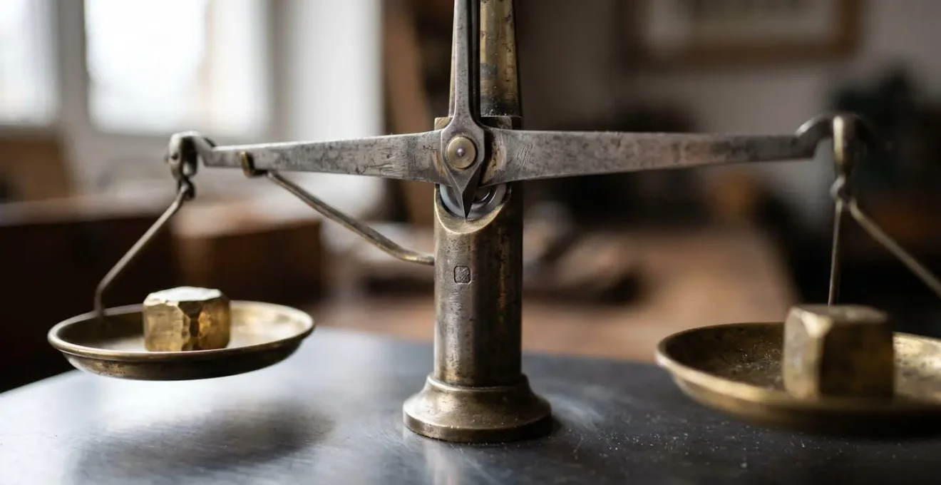 Macro close-up of mechanical balance showing precision and equilibrium through extreme detail and shallow focus