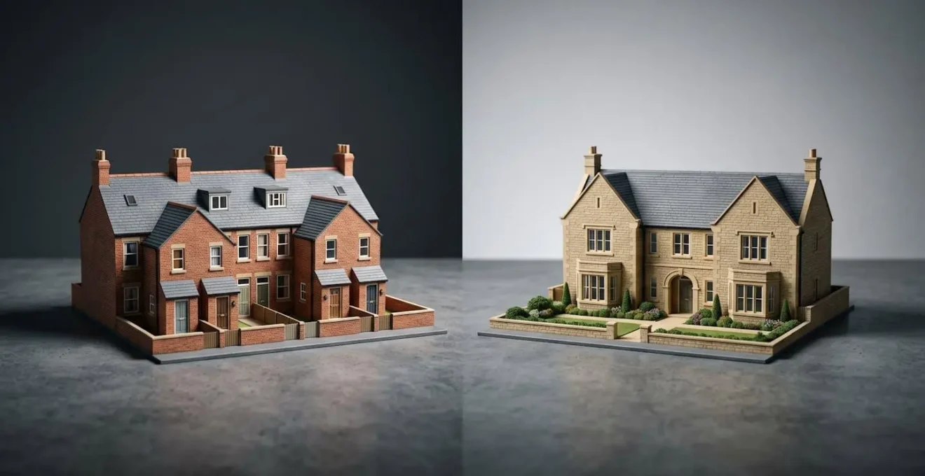 Symbolic representation of UK property investment decision-making between different rental strategies