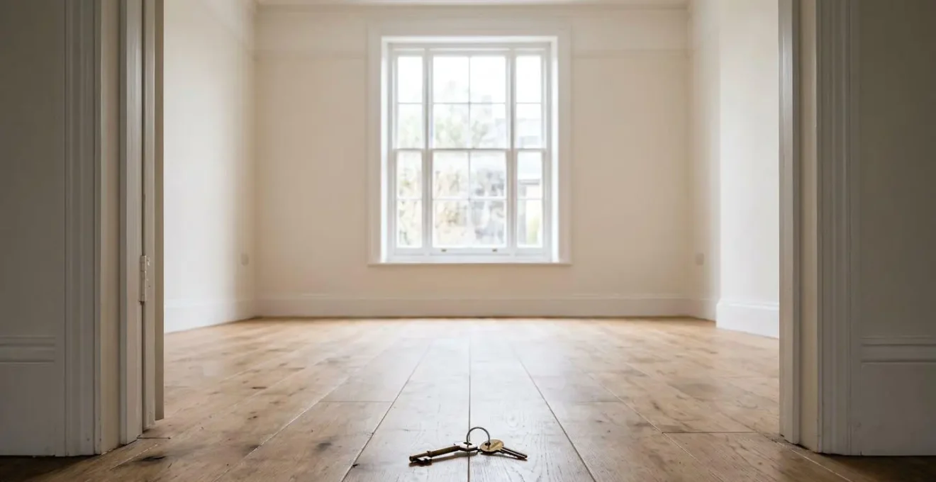 Minimalist view of empty UK rental property interior showing seasonal vacancy