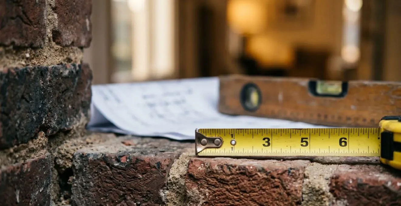 Architectural detail showing rear wall measurement principles for UK permitted development single-storey extensions