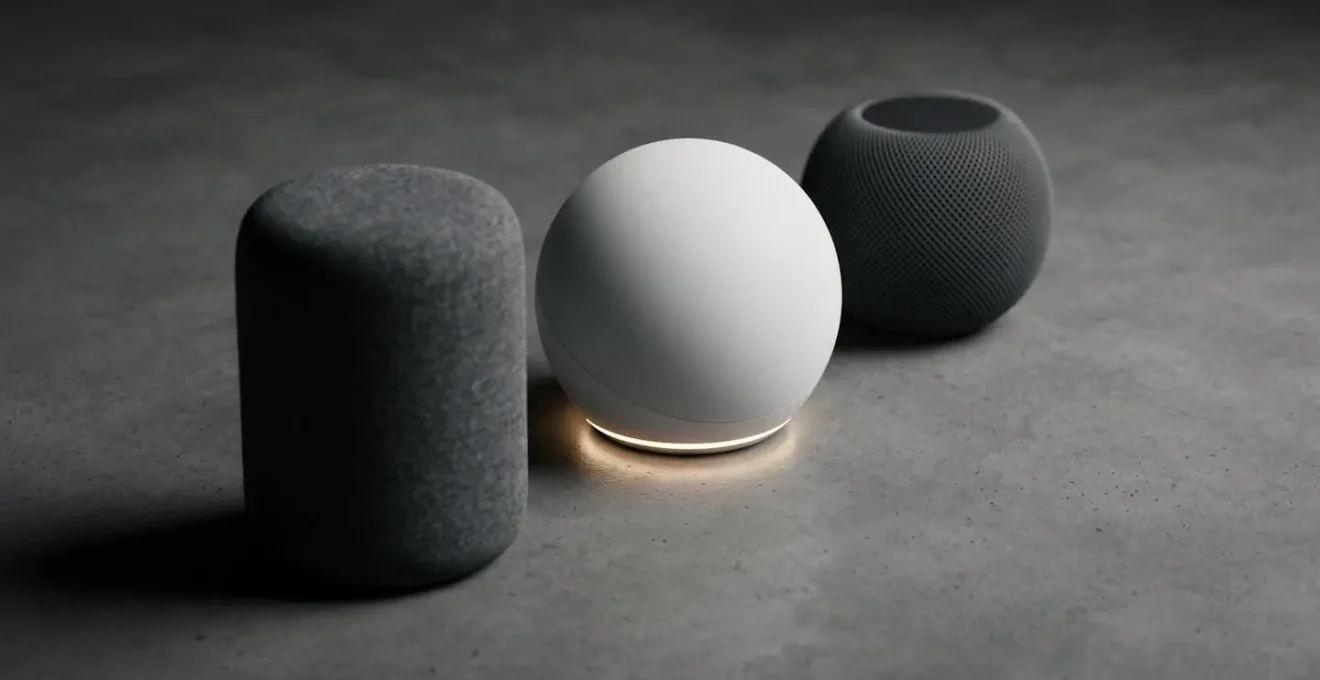 Symbolic representation of three distinct smart home assistant ecosystems